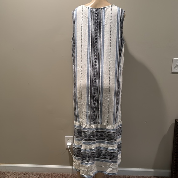 J.Jill Womens Maxi Dress Sleeveless Blue White Stripe Boho Sundress size 2X - Picture 7 of 9